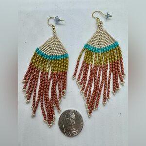 Ink and Alloy Seed Bead Earrings
